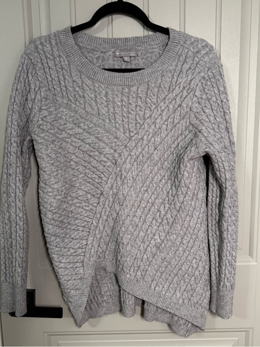 Light Gray Cable Knit Women’s Sweater
